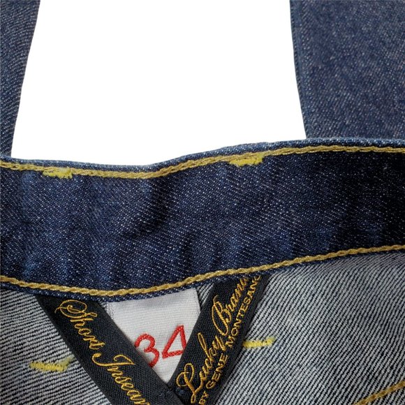 Lucky Brand Dungarees By Gene Montesano Size 34 x 30 Straight Leg Jeans Great - Picture 7 of 7